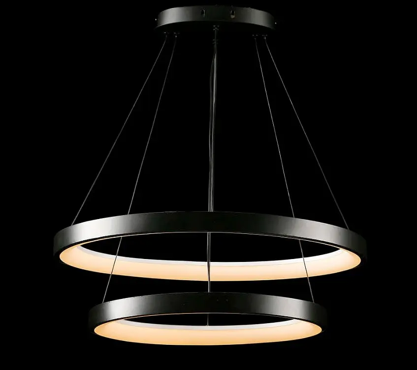 Люстра стельова LED Splendid Ray L2681/600+400/2, чорний, регульована температура світла, сучасний стиль - фото 3