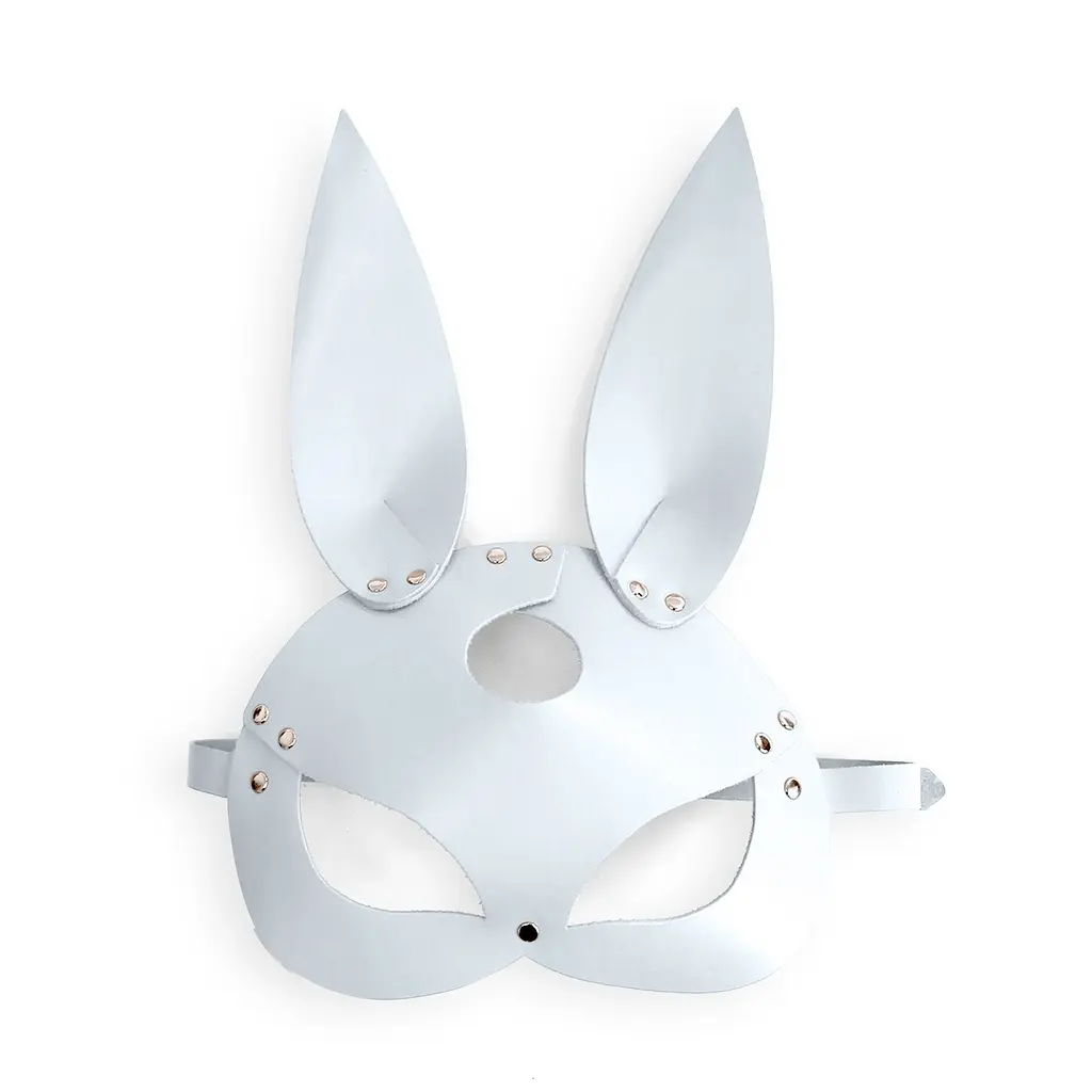 Шкіряна маска Зайчика Art of Sex - Bunny mask, колір Білий - фото 3