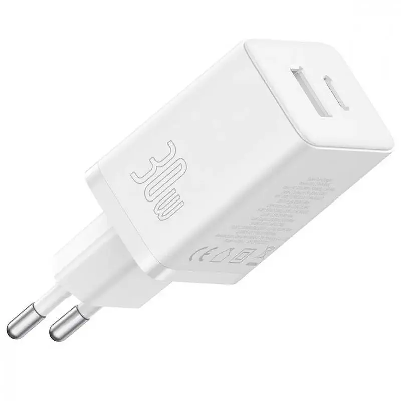 МЗП Cube Pro Fast Charger PD30W+QC3.0 (1USB-A/1C) (P10111404) Moon White Baseus teh0029585