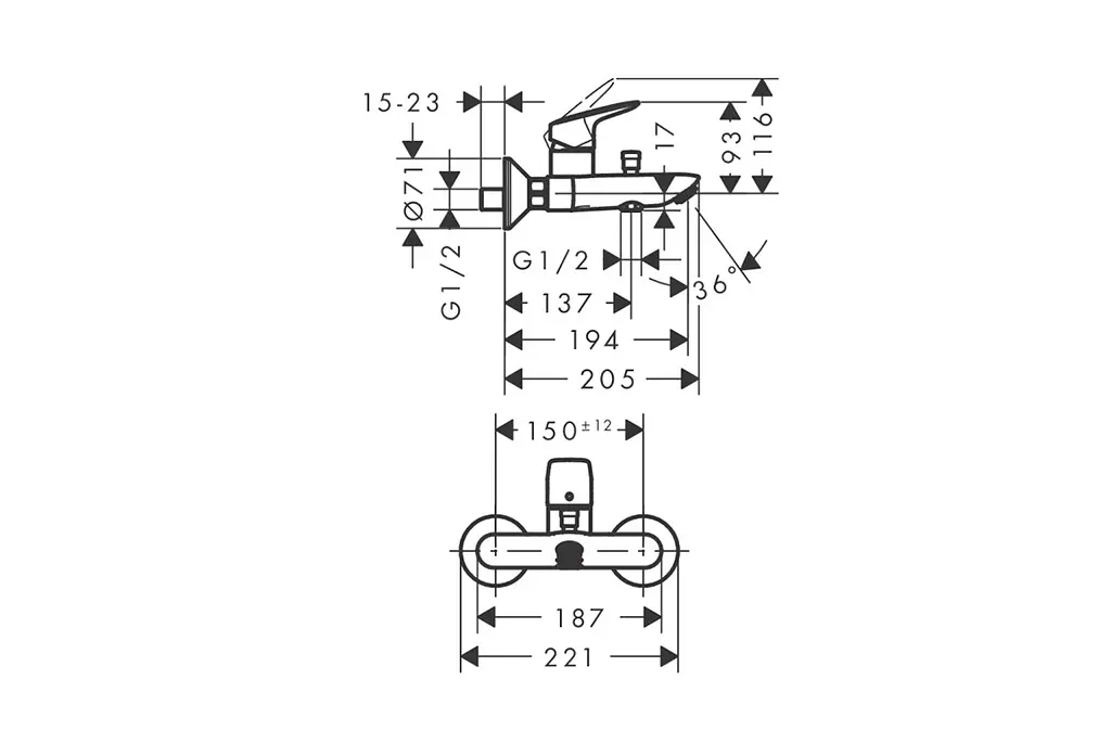 Змішувач для ванни Hansgrohe Logis matt black 71400670 - фото 3