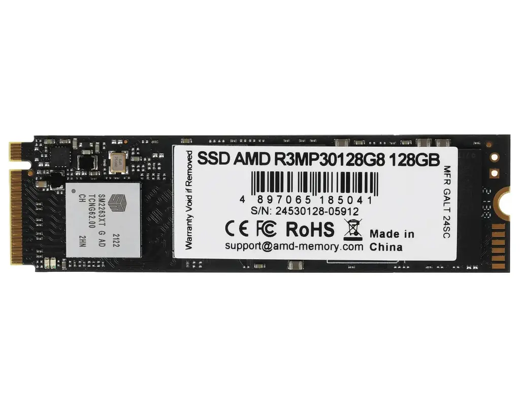 Твердотільний накопичувач SSD 128Gb, AMD R3, PCI-E 3.0x4, M.2 2280, 3D TLC, 1800/1250 МБ/с (R3MP30128G8)