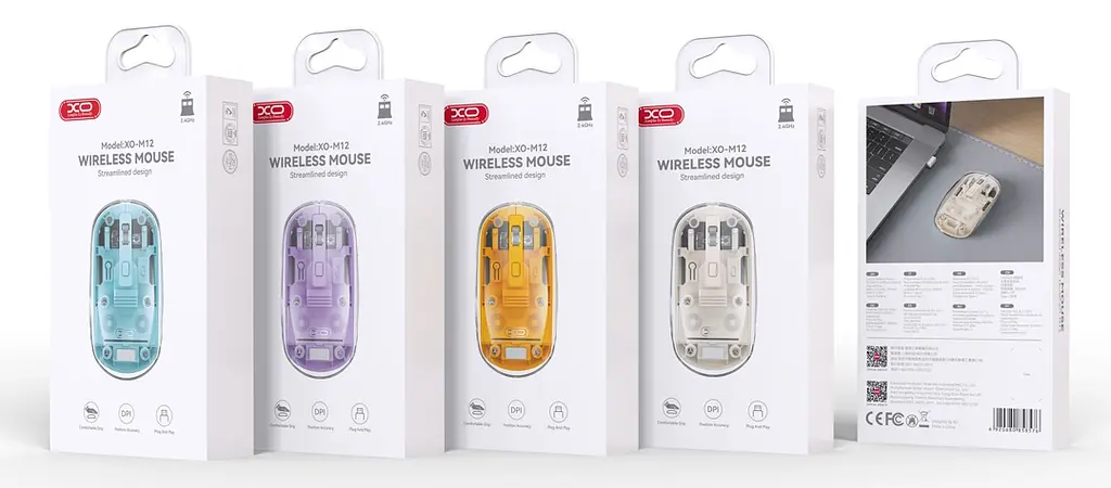 Компьютерная мышь XO M12 Bluetooth wireless transparent Purple teh0022040 - фото 2
