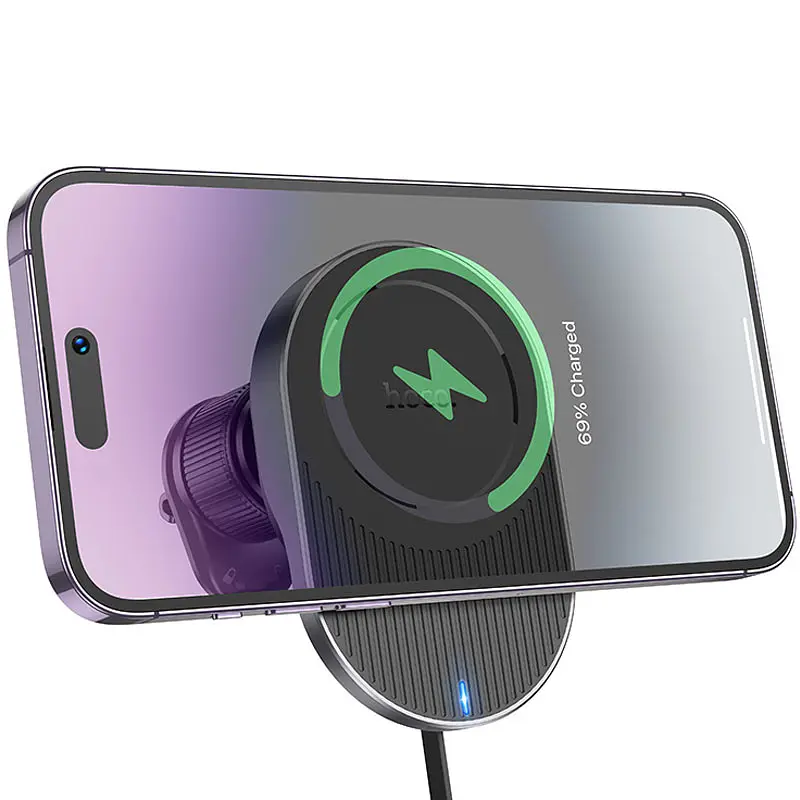 Автотримач з БЗП Hoco HW12 Guardian magnetic (air outlet) Black / Gray - фото 4