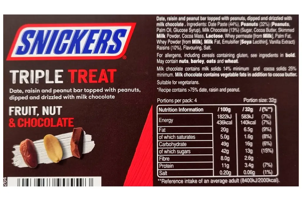Шоколадні батончики Snickers Triple Treat 4х32 г - фото 6