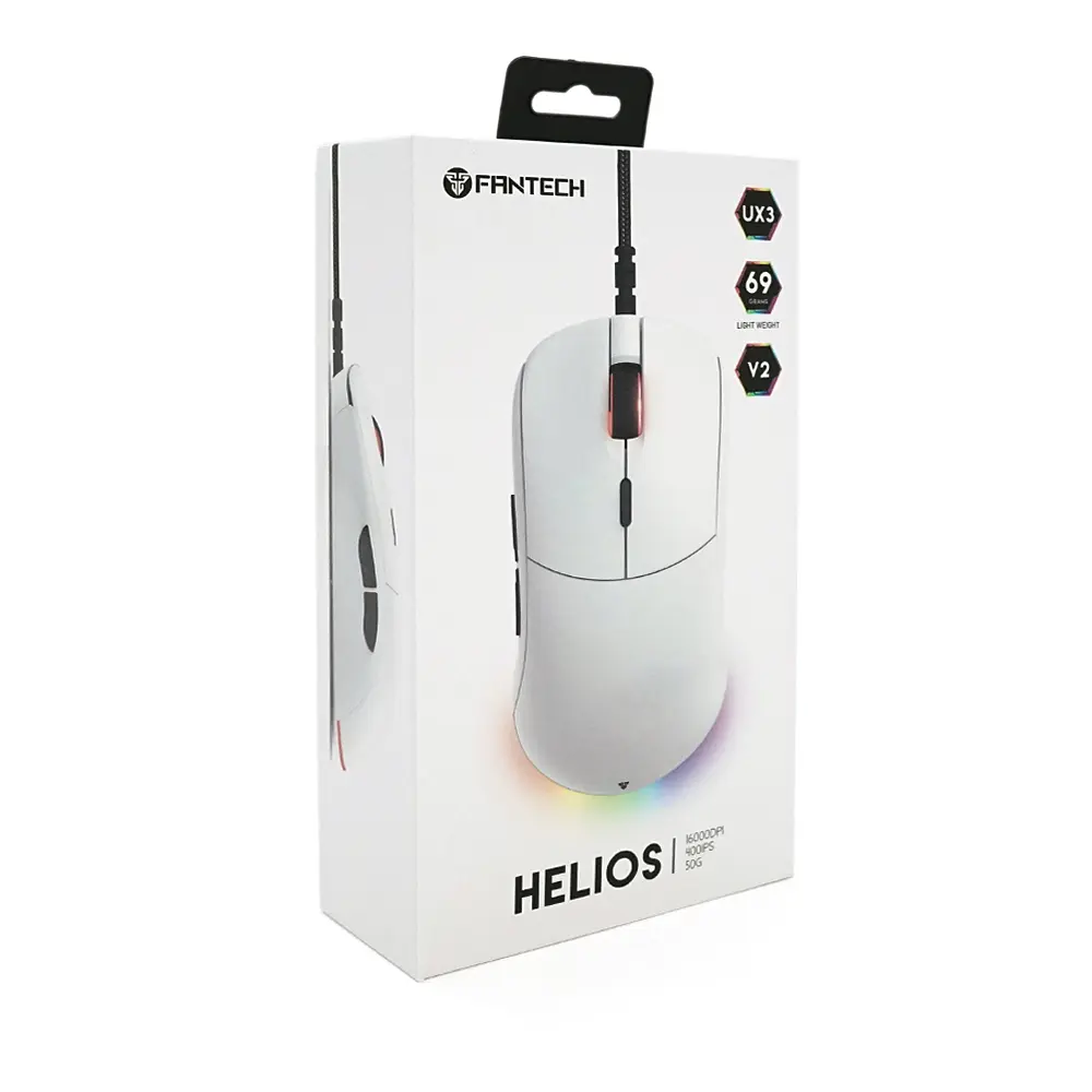 Ігрова миша дротова HELIOSUX3V2, 6 кнопок, 200-4800 DPI, Led Lighting RGB, 1,8 м, Win7 / 8/10 Mac OS, White, COLOR BOX (138*56*192) 0.23 кг - фото 3
