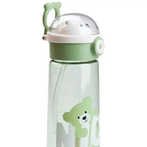 Бутылка для воды Nice Happy Life 620 мл с крышкой флип-топ на защелке зеленая HP17300GR - фото 4