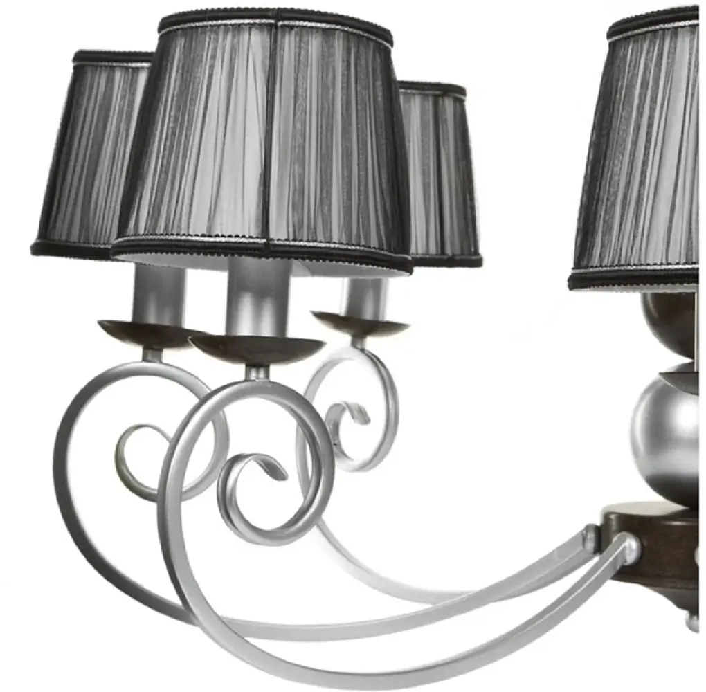 Люстра 90995, 6x40W, E14, метал хром./тканина - фото 2