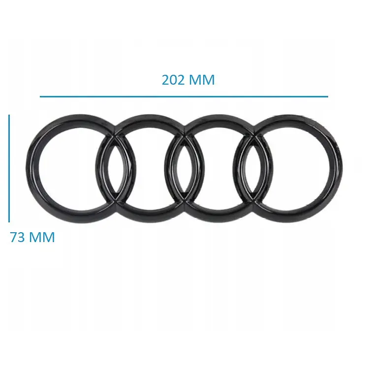 Емблема задня Audi Чорна Глянець 202х73 мм Плоска на скотчі (Завод) - фото 2