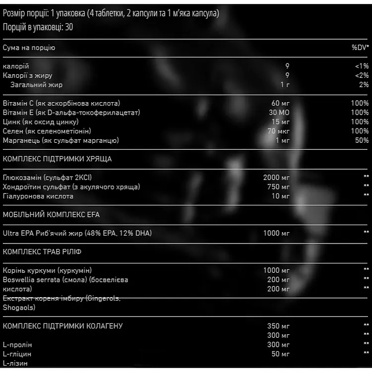 Добавка MEX Nutrition Arthro Pak Pro для суглобів та зв'язок 30 пакетів - фото 2