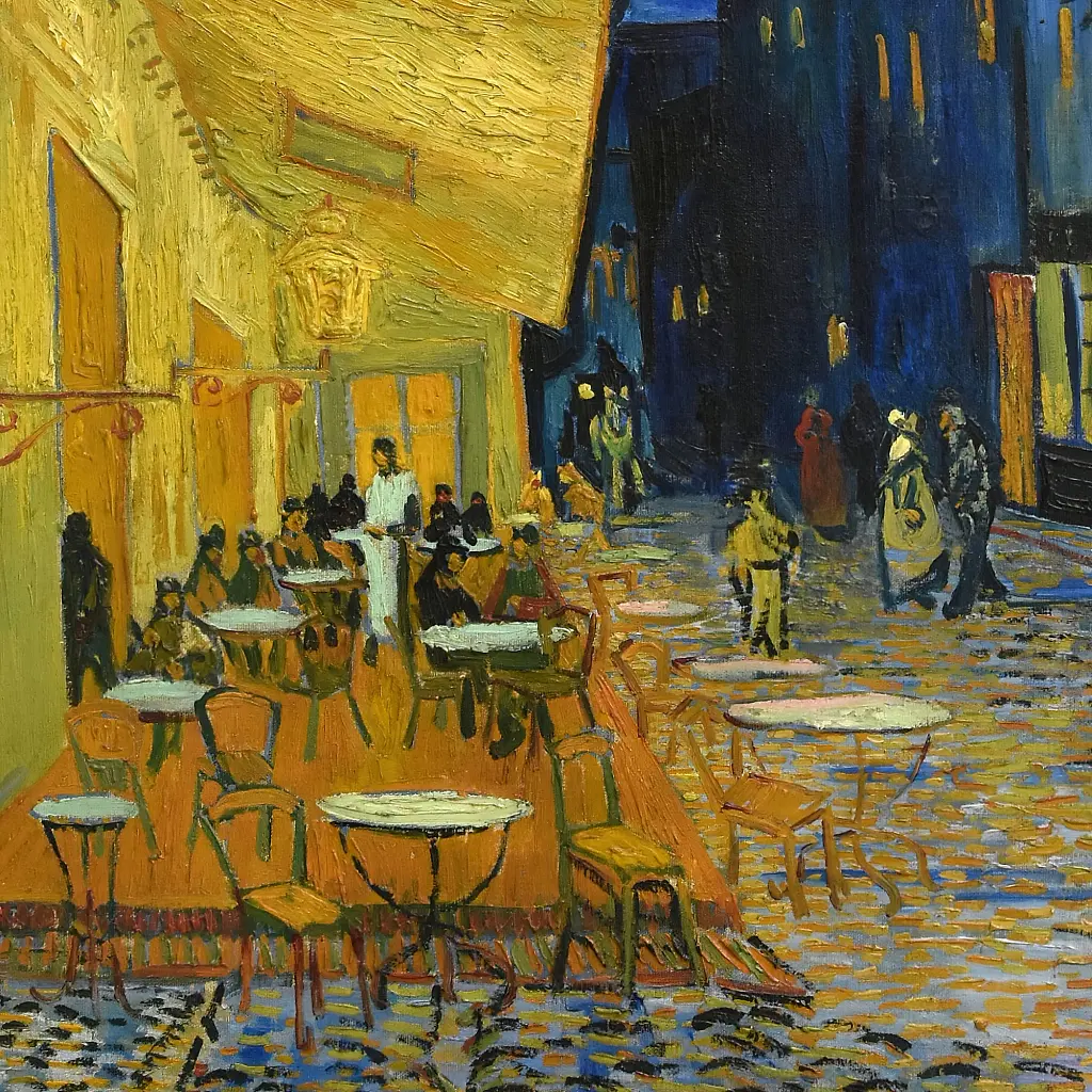 Інтер'єрна картина Нічна тераса кафе, Вінсент ван Гог, Vincent van Gogh, інтер'єрний декор, 75×60 см (id6658) - фото 6