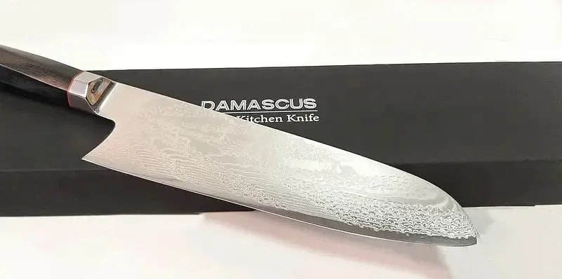 Ніж сантоку 18 см Damascus DK-AK 3004 AUS-10 дамаська сталь 73 шари - фото 2