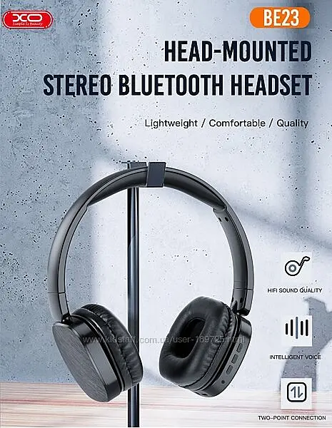 Блютуз Стерео Гарнитура XO BE23 Черный - фото 3