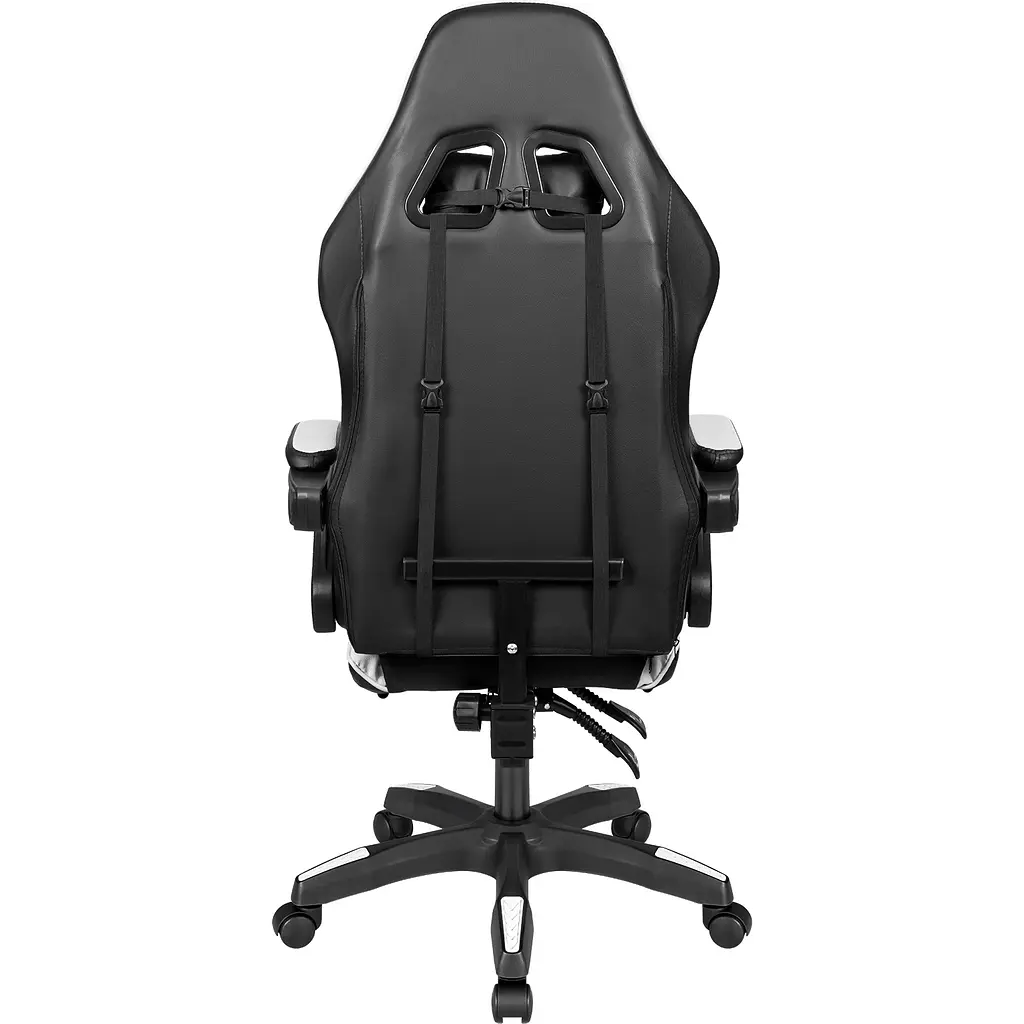 Кресло геймерское Kruger&Matz GX-150 с подставкой для ног Black/White - фото 6