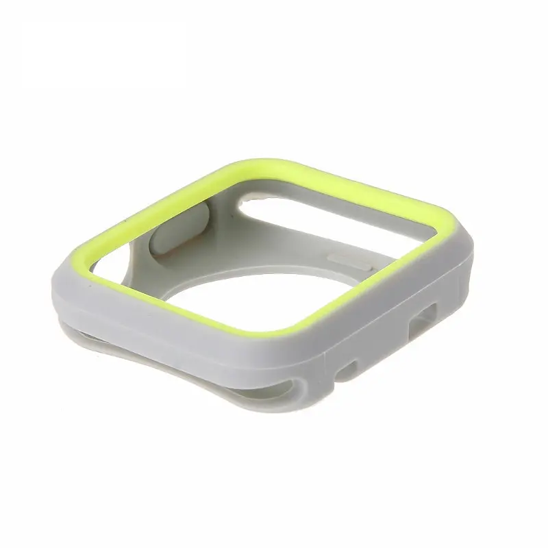 Силиконовый защитный корпус Primo для Apple Watch 42 мм Grey/Yellow - фото 3