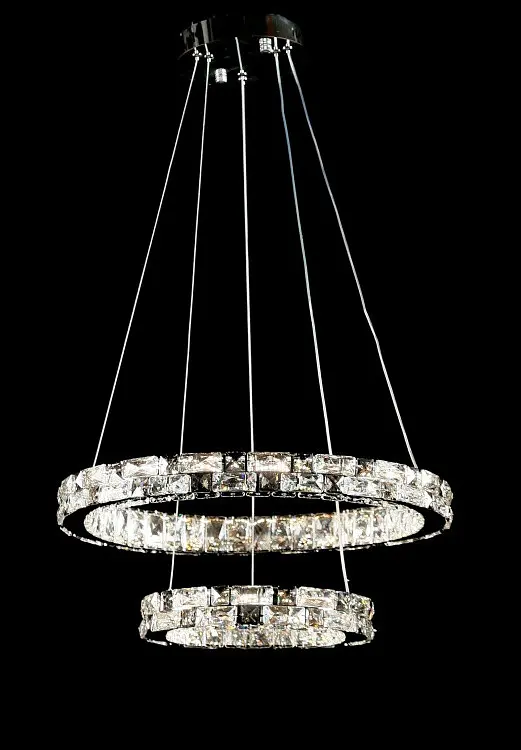 Підвісна світлодіодна люстра Splendid Ray L50604J/500+300/2 LED, 2 кільця, пульт, димер, 80 W - фото 4