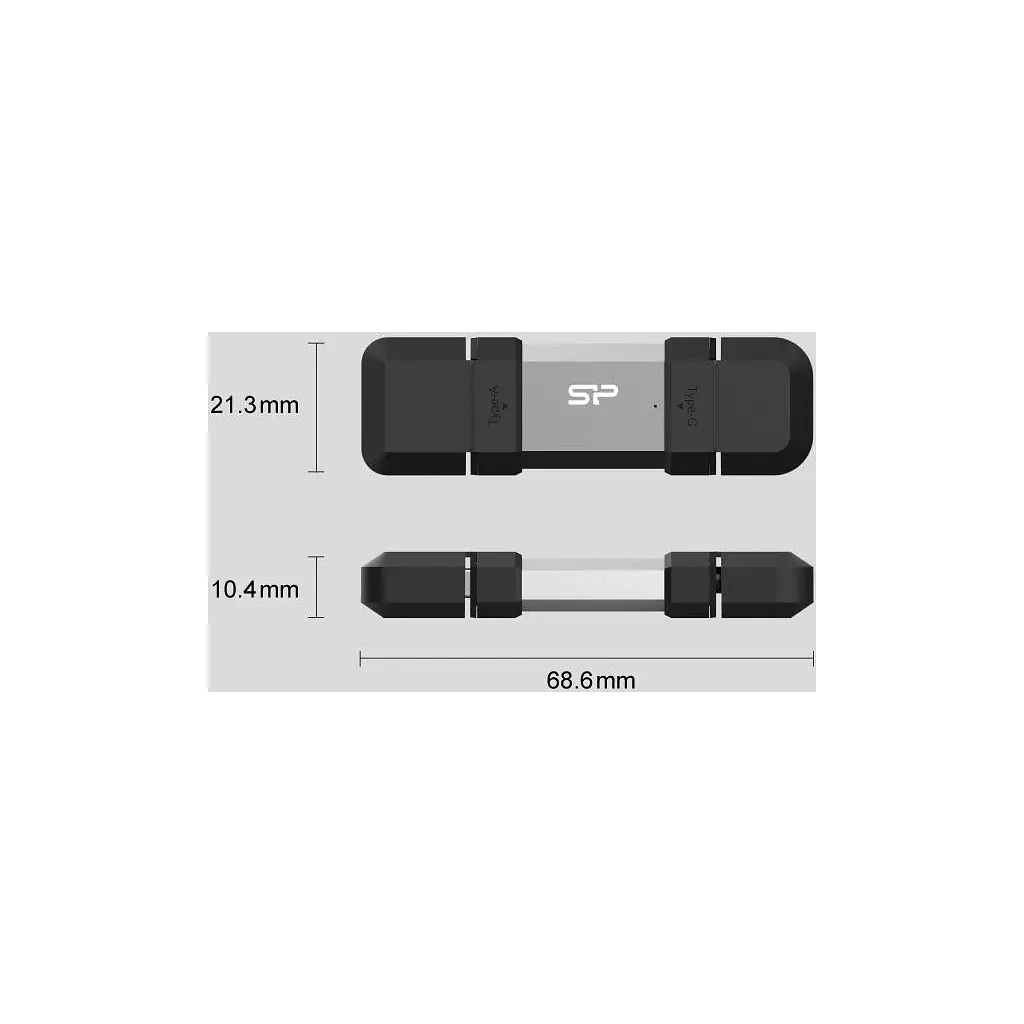 USB флеш накопитель Silicon Power USB 64G SILICON POWER usb3.2+TypeC Mobile C51 (SP064GBUC3C51V1S) - фото 5