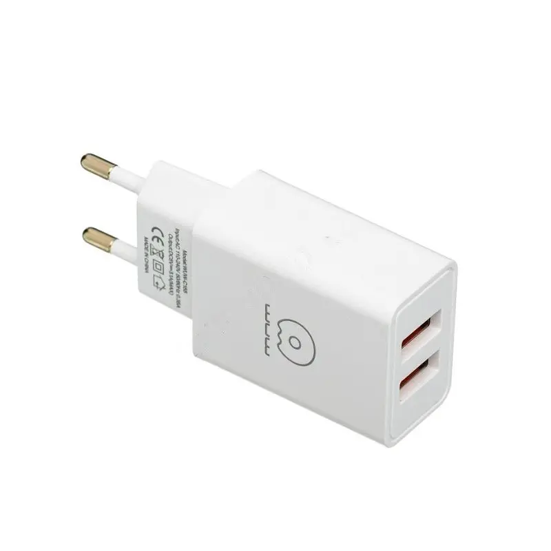 Мережевий зарядний пристрій WUW-C155 2USB 3.1A білий - фото 3