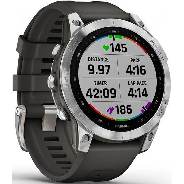 Смарт-часы Garmin Fenix 7 Standard Edition Silver with Graphite Band 010-02540-00/01 [65359] - фото 2