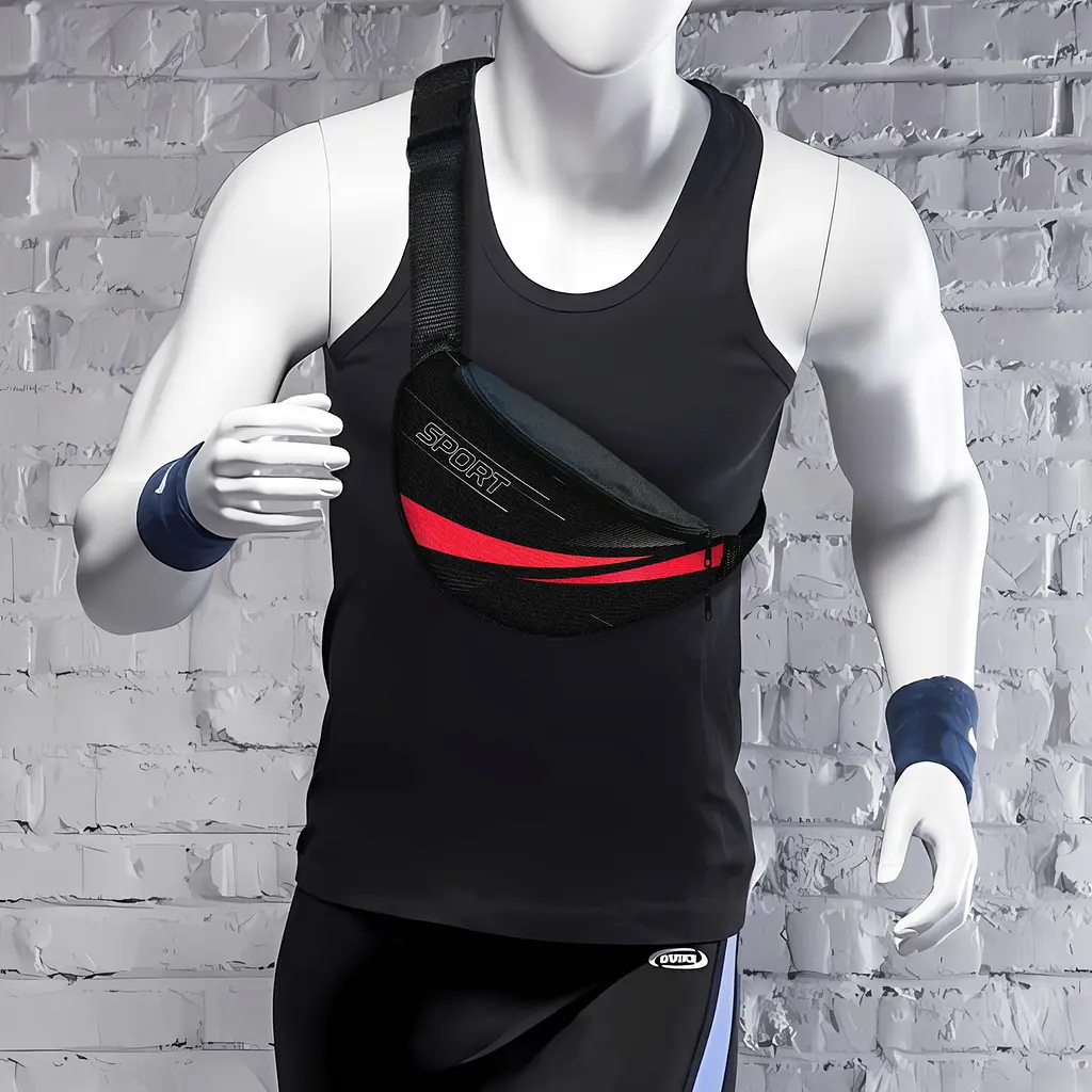 Сумка-бананка Sport мужская/женская спортивная 32×16 см с расширителем поясная сумка или сумка через плечо (3748) - фото 2
