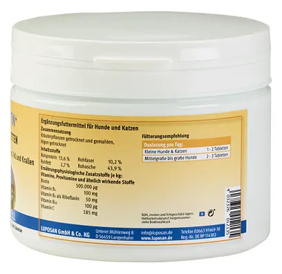 Добавка для догляду за шерстю та шкірою Luposan Biotin Tabletten 400 г - фото 2