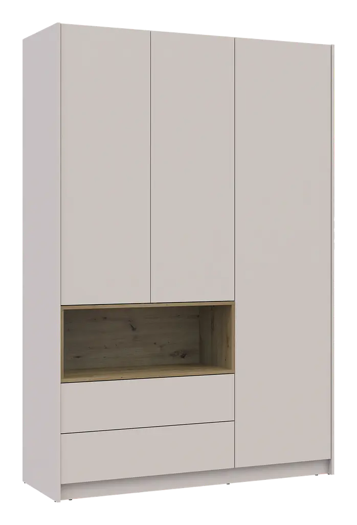 Шафа для одягу Doros Дейл з нішею 3 ДСП 150х52х220 Кашемір/Дуб Артізан (80737726) - фото 2