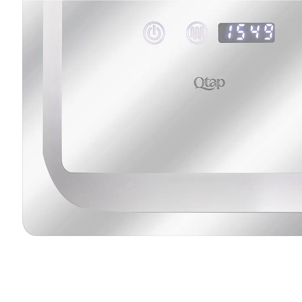Дзеркало Qtap Mideya 800x600 з LED-підсвічуванням Touch, з антизапотіванням, з годинником, диммером яскравості QT2078NCF8060W - фото 5