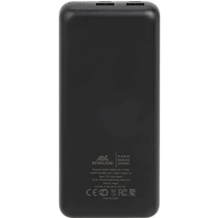 Павербанк Rivacase Black-blue 20 000 mAh / 45 Вт (VA1075) - фото 3