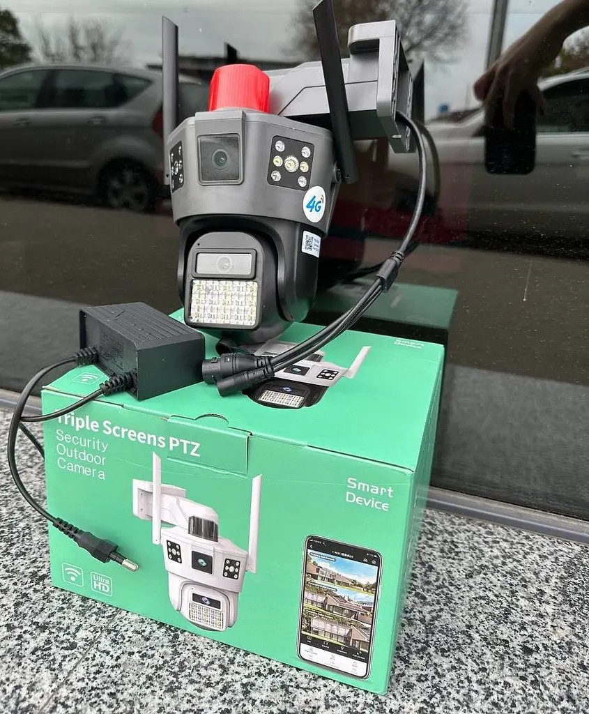 Подвійна IР камера зовнішнього спостереження 4G 3G від сім картки SIM 3MPx+3MPx 2 незалежних об'єктива вулична нічна камера відеоспостереження додаток V380Pro UKC SD39G 4G - фото 9