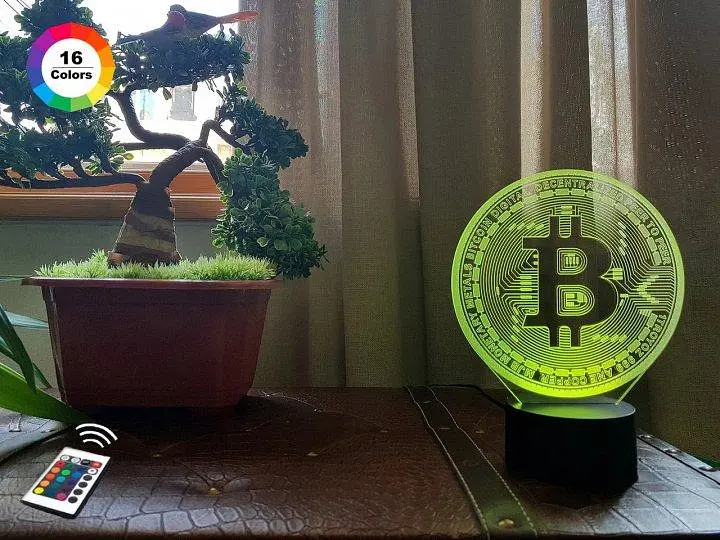 Нічник-світильник 3D Bitcoin 3DTOYSLAMP 25х15 см osv0001454 - фото 2