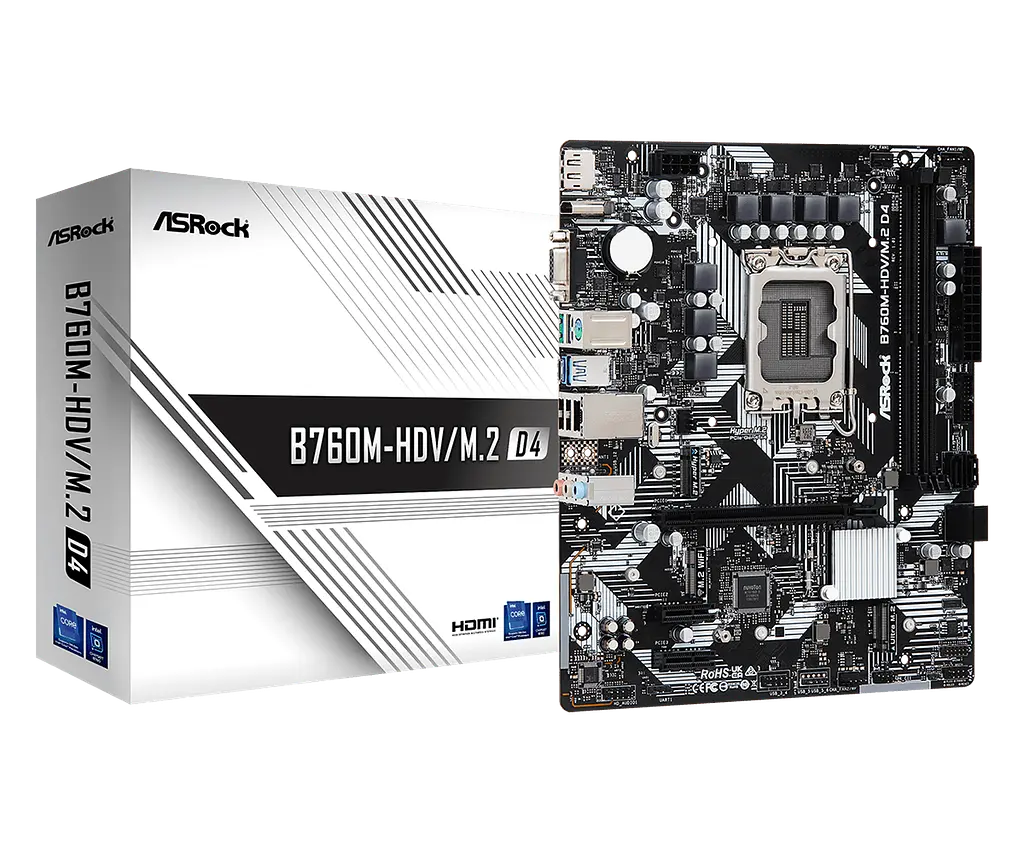Mатеринська плата ASRock B760M-HDV/M.2 D4 LGA 1700 (B760M-HDV/M.2 D4) - фото 5