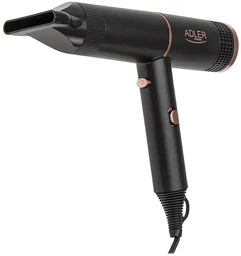Фен Adler AD-2278, Black, 1400W, 2 швидкості, 2 режими, іонізація, концентратор захист від перегріву - фото 2