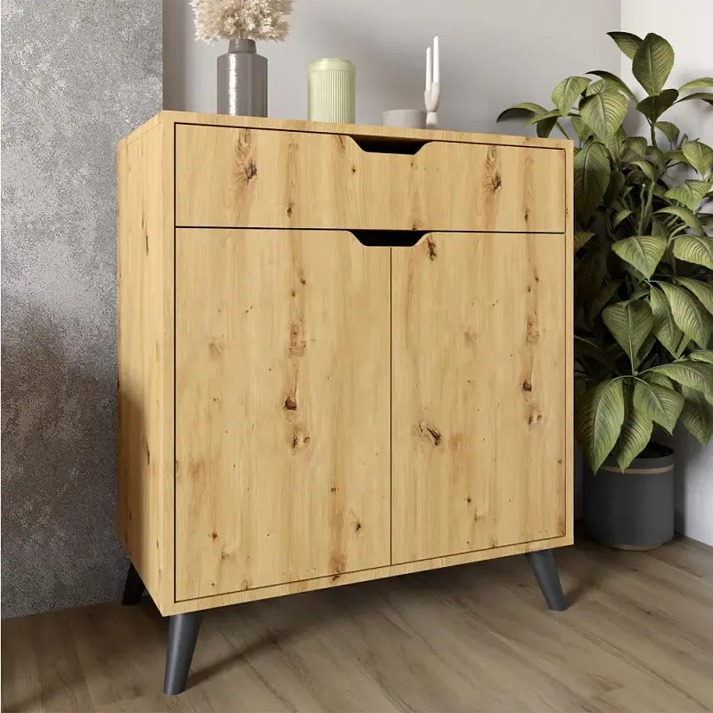 Комплект меблів для вітальні М-ЗОН Борн Дуб Артизан 5 предметів з чорними ніжками (MZN-031072) - фото 9