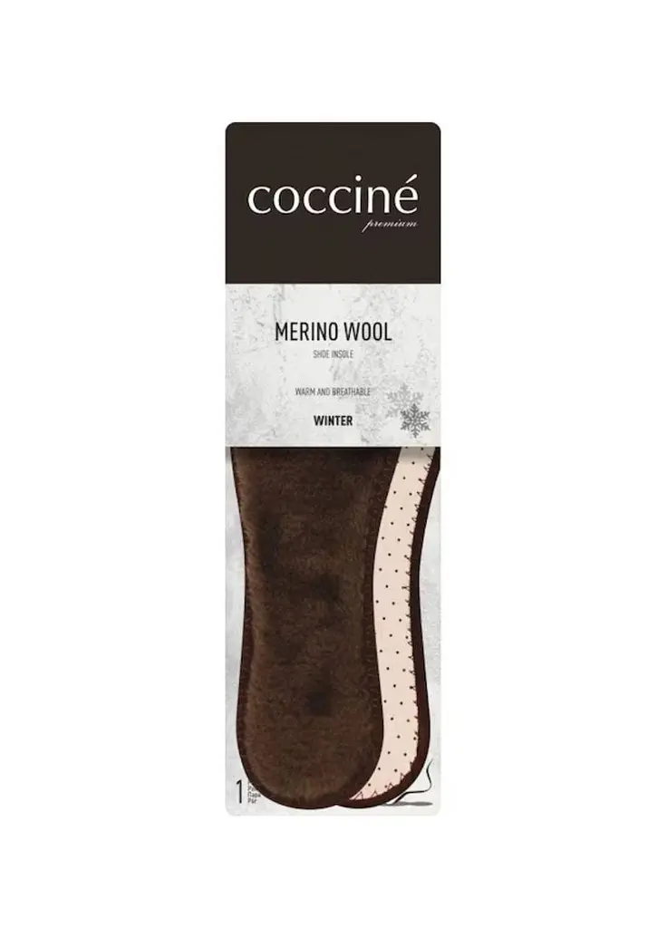 Устілки зимові Coccine Merino Wool з натуральної вовни мериноса, теплі, анатомічні, коричневі. Розмір 38