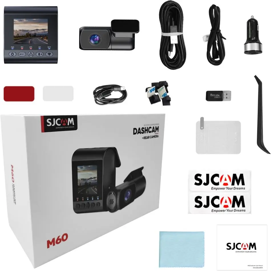 Відеореєстратор SJCAM Dashcam M60 + камера заднього виду, WIFI, GPS, 4K, HDR (6972476162954) - фото 3
