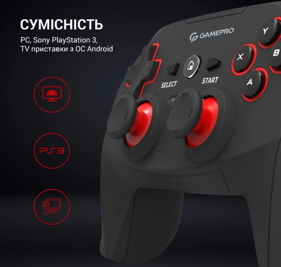 Геймпад джойстик GamePro GP-600 Black 2.4G Wireless PC/PS3/Android - фото 9