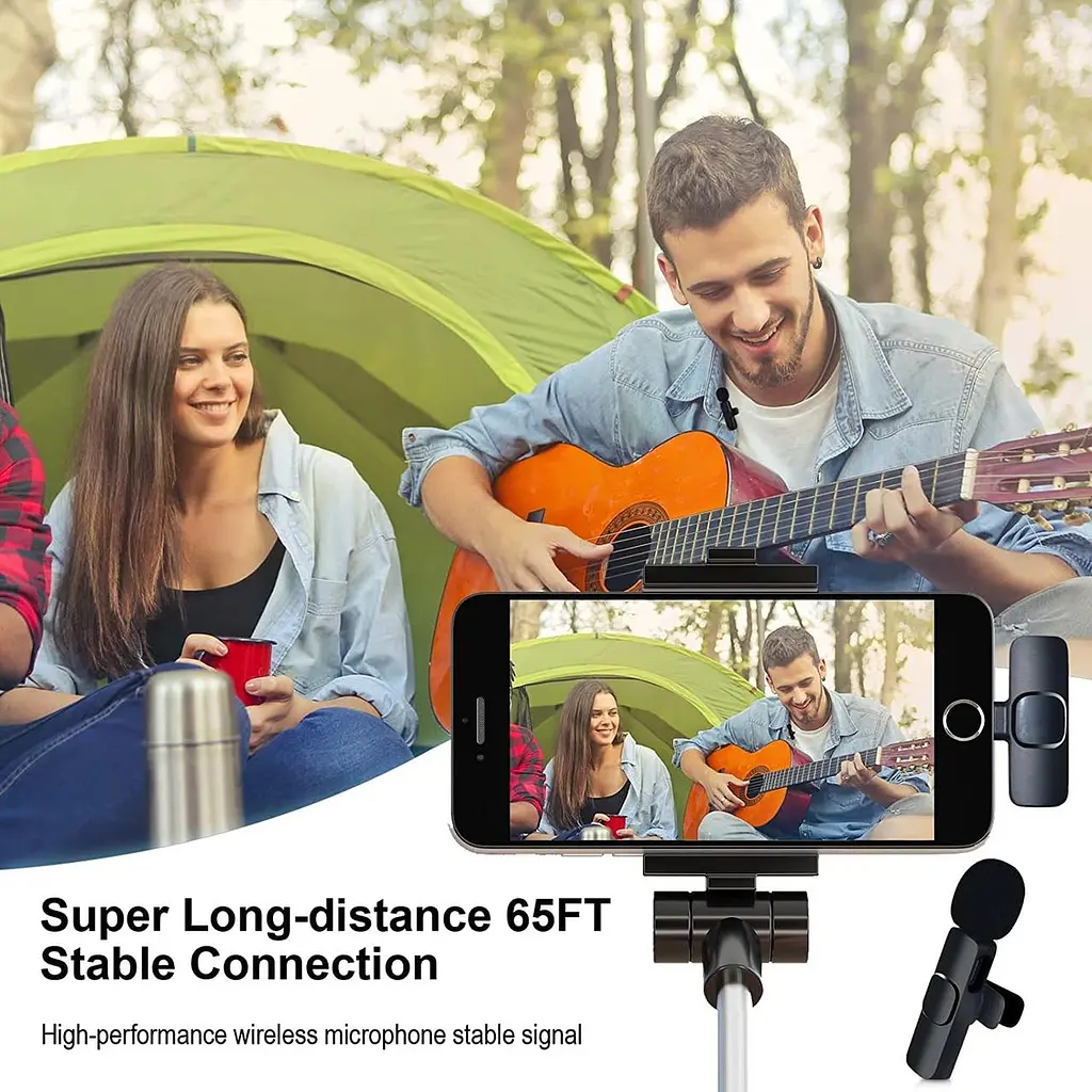 Бездротовий петличний мікрофон для iPhone та Android, Plug&Play, шумозаглушення - фото 5
