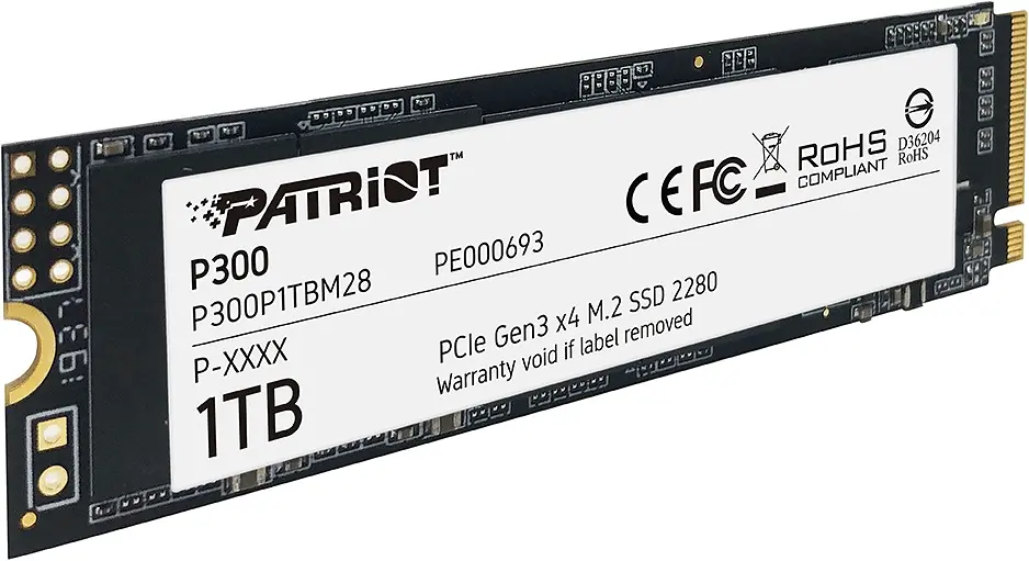 Накопичувач SSD Patriot P300 M.2 2280 PCIe NVMe 3.0 x4 TLC 1TB (P300P1TBM28) - фото 4