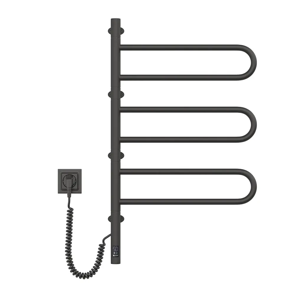Електрична рушникосушка Navin Fouette 480x800 Sensor з таймером, чорний муар 00-044050-5080, Чорний матовий, Електронний - фото 3