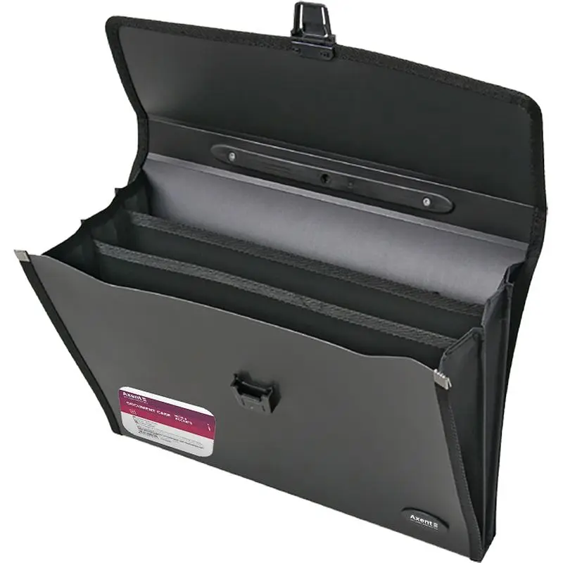 Портфель Axent А4 на 3 відділення чорний (1601-01-A) - фото 2