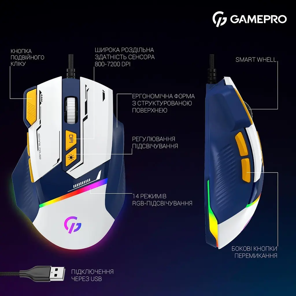 Мышь GamePro GM300BL (GM300BL) - фото 9