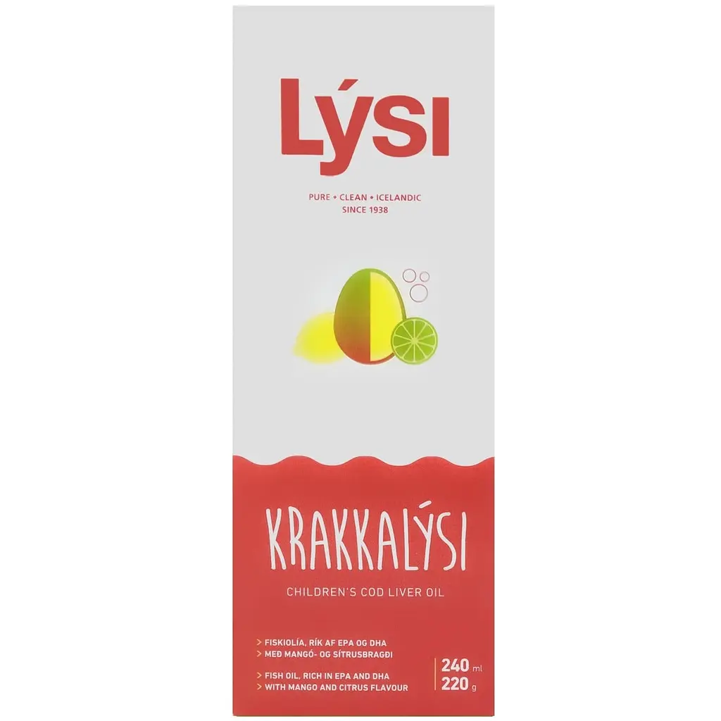 Омега-3 Lysi Kids з печінки тріски та тунця з вітамінами A, D, E + DHA-формула зі смаком лимона та манго 480 мл (2 шт. х 240 мл) - фото 4