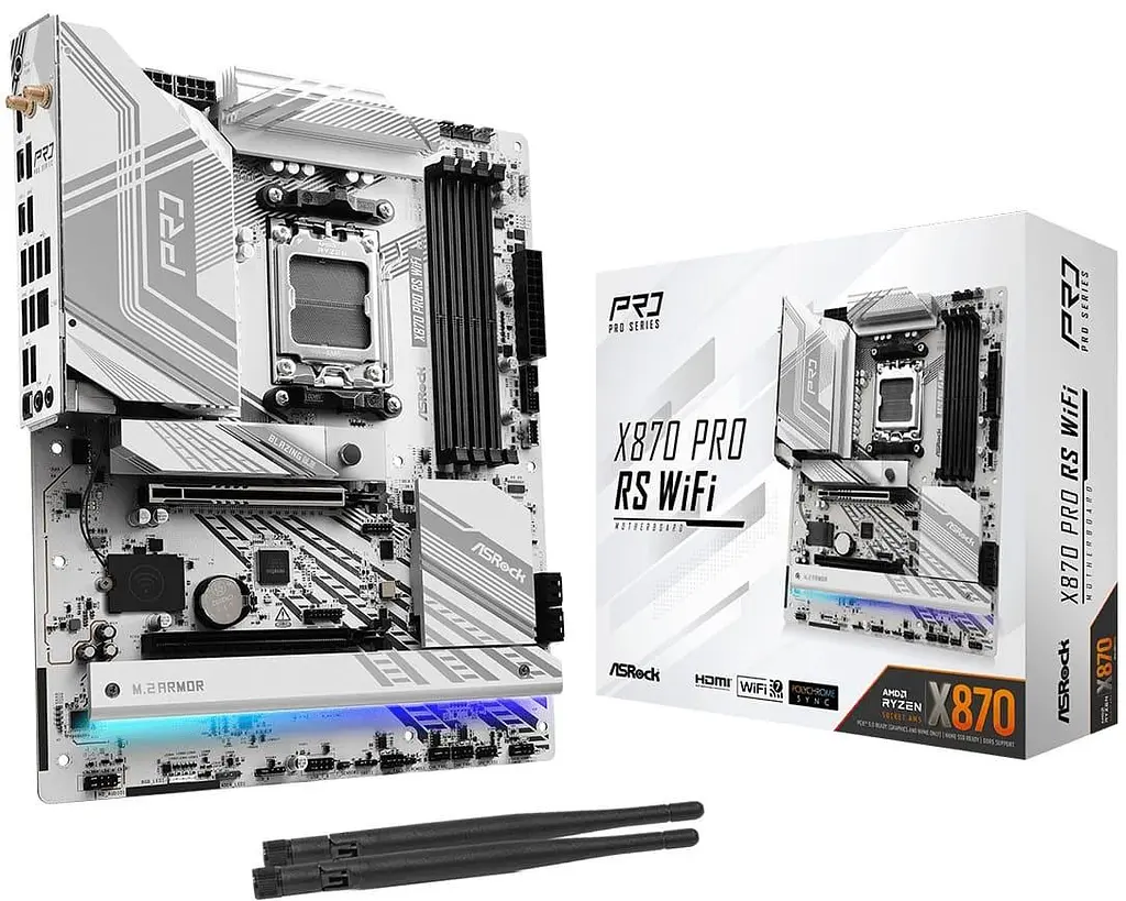 Материнська плата AsRock X870 PRO RS WIFI (X870 PRO RS WIFI) (Socket AM5, AMD X870, ATX) - фото 5