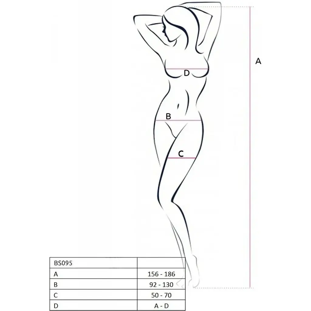 Бодістокінг з безліччю бретелей Passion BS095 One Size, Red, імітація пояса та панчіх, з доступом - фото 5