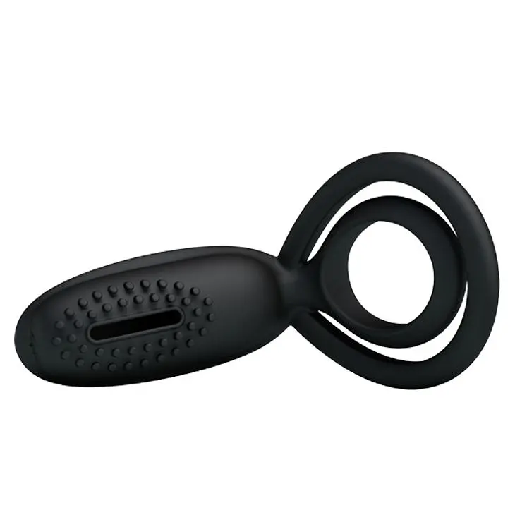 Віброкільце Pretty Love LyBaile Penis Ring Black, 10.5х2.5 см (чорний) - фото 5