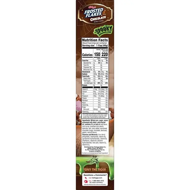 Пластівці Kellogg's Frosted Flakes Chocolate with Spooky Marshmallows Cold Breakfast Cereal 700.23g - фото 4