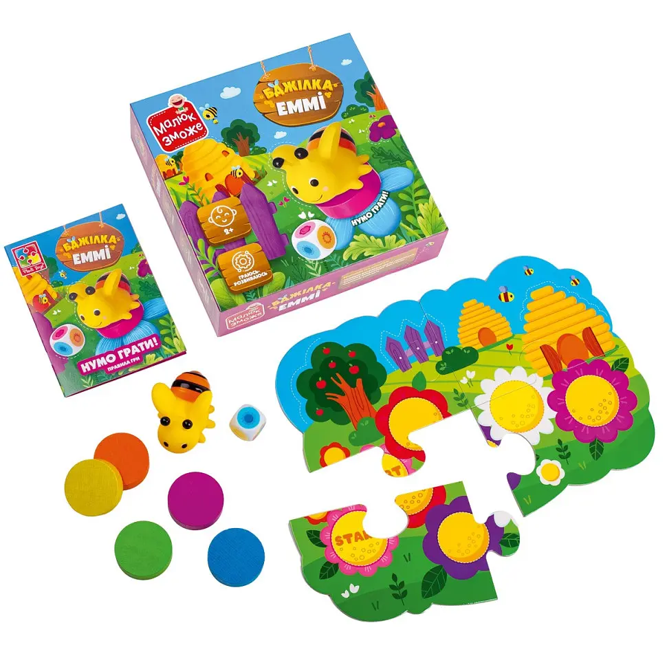 Настільна гра "Бджілка Еммі" українською мовою Vladi Toys 22х22х6 см det0012249 - фото 2