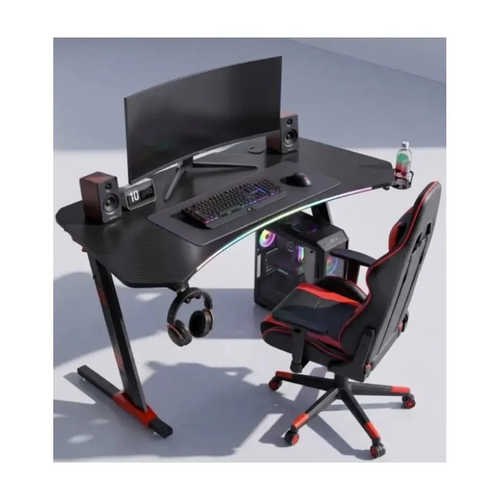 Комп'ютерний стіл GT Racer T-1443 Black (T-1443 (140x70x73) Black) - фото 5