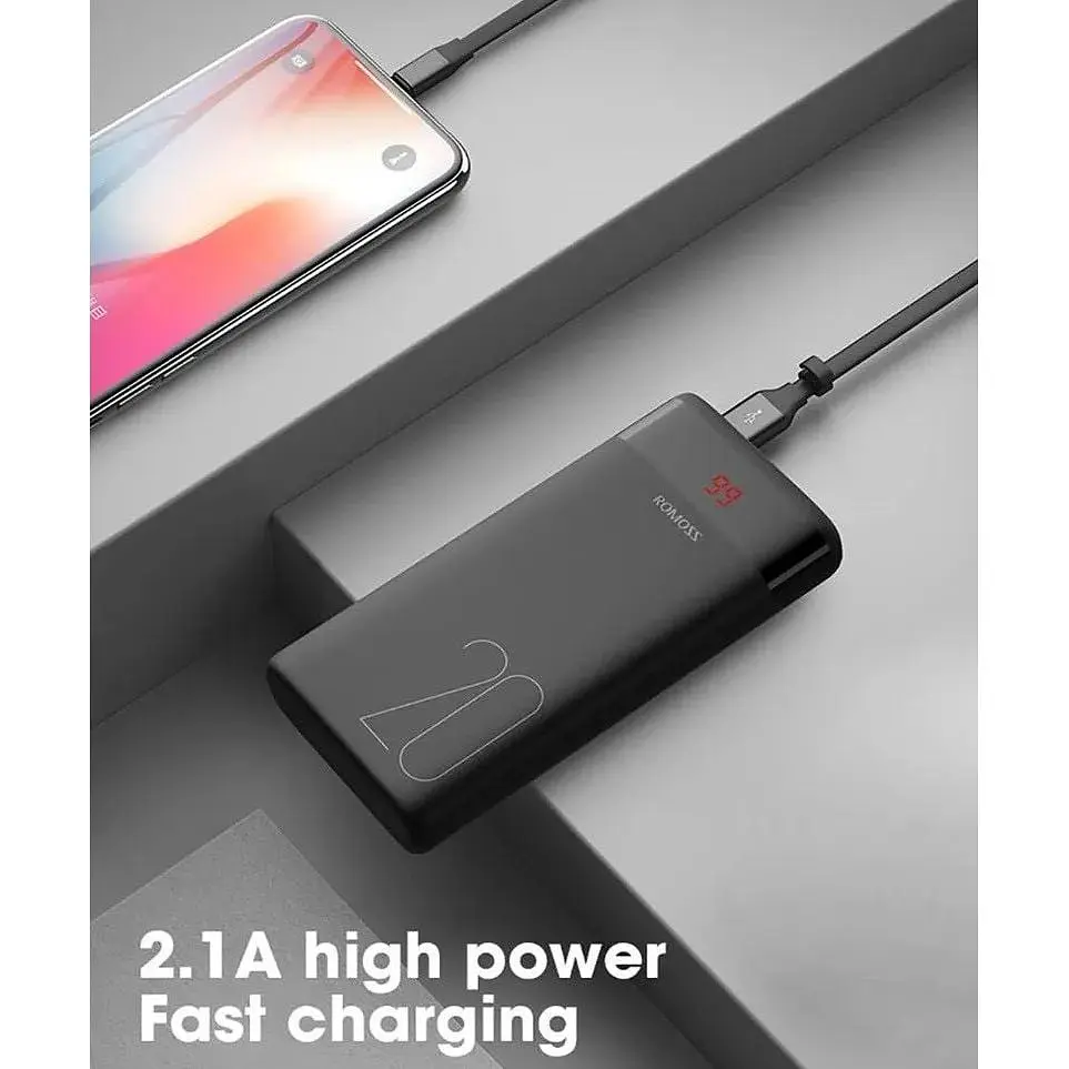 Павербанк Romoss 20000 mAh Ares20 чорний (PAS20-102-2135H)  - фото 9