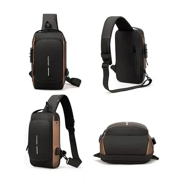 Нагрудна сумка Backpac XL-1514100 чорно-сіра маленька - фото 5