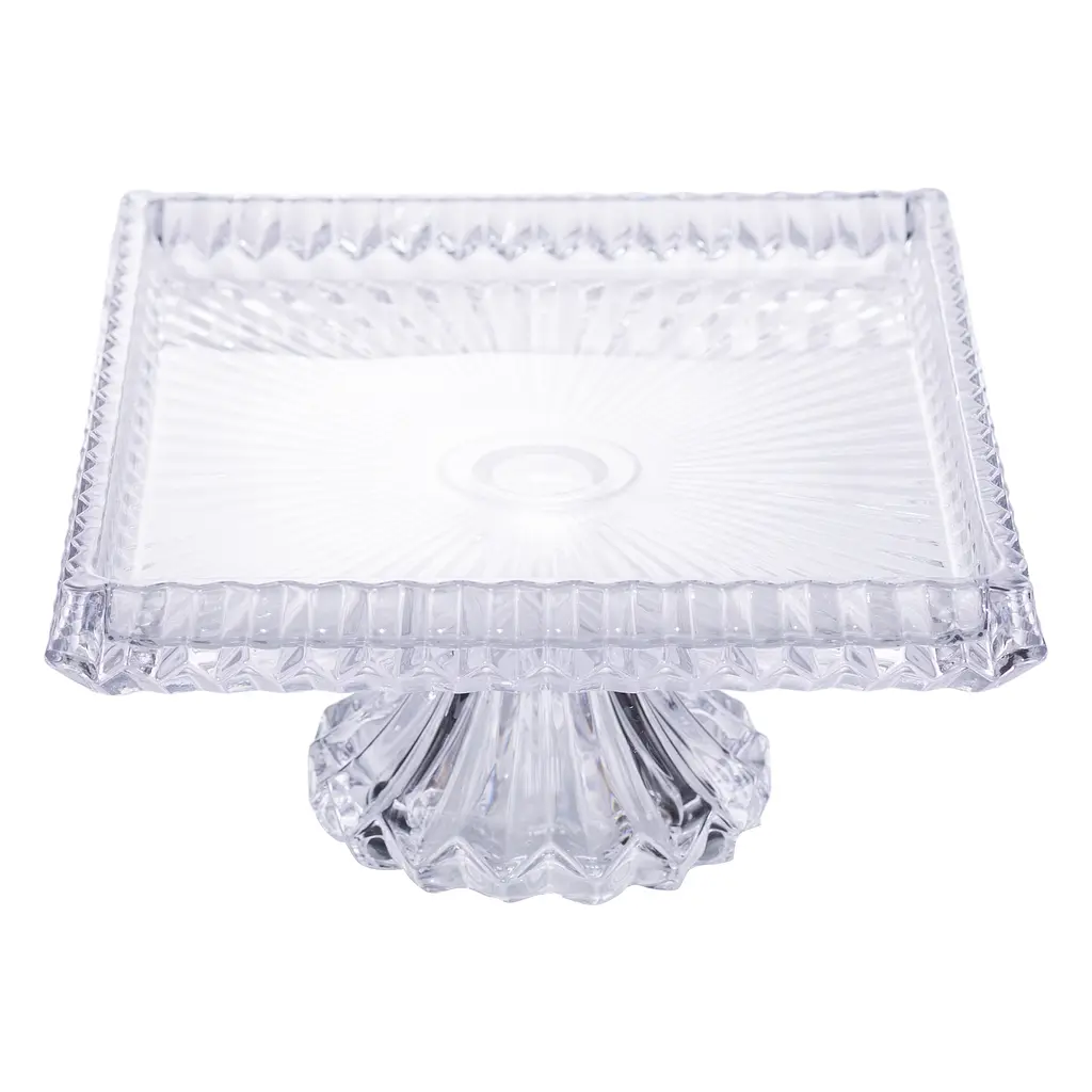 Фруктовница на ножке Yiwu прямоугольная из толстого стекла HP-19-147 - фото 4